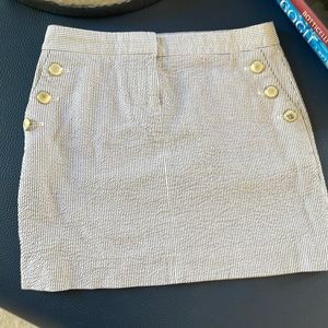 J.Crew Blue and white stripped SearSucker Nautical Skirt Size 0